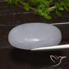 Jadeíta Gris natural de 14.16 ct, Ovalada, Translúcido