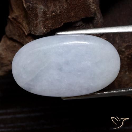 19.54ct Natural Gris azulado claro Jadeíta, Ovalada, Opaco