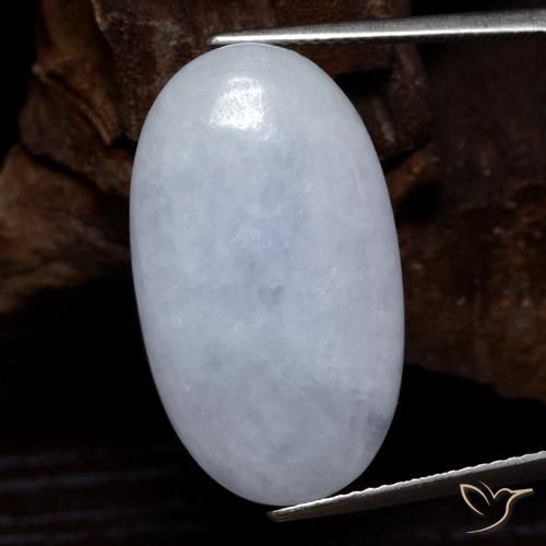 Jadeíta Gris azulado claro natural de 19.54 ct, Ovalada, Opaco