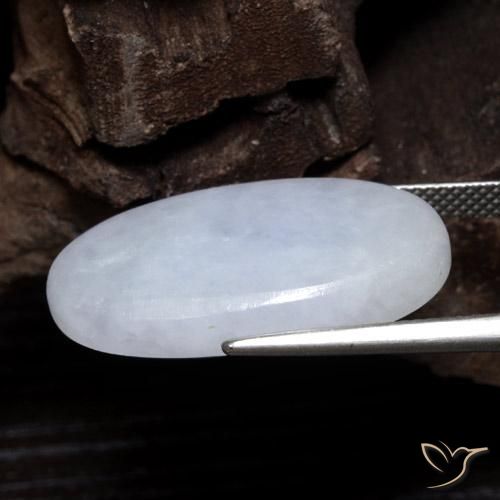 Jadeíta Gris azulado claro natural de 19.54 ct, Ovalada, Opaco