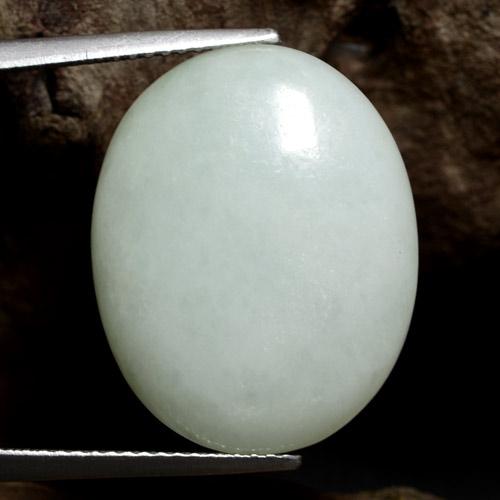 Jadeíta Blanco verdoso natural de 16.55 ct, Corte Óvalo, Opaco