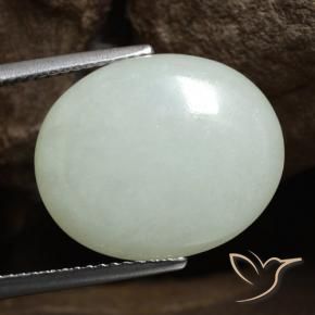 Jadeíta Verde amarillento natural de 9.66 ct, Corte Óvalo, Translúcido