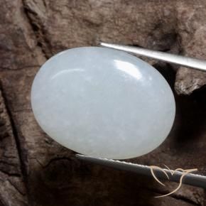 Jadeíta Gris azulado natural de 9.95 ct, Ovalada, Translúcido