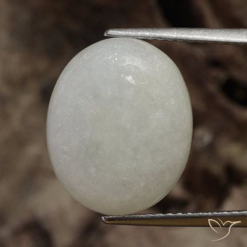 8.75ct Natural Gris muy claro Jadeíta, Ovalada, Translúcido
