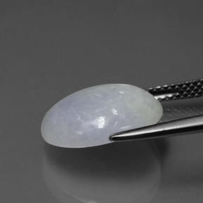 Jadeíta azul natural de 6,53 ct, corte óvalo, translúcido