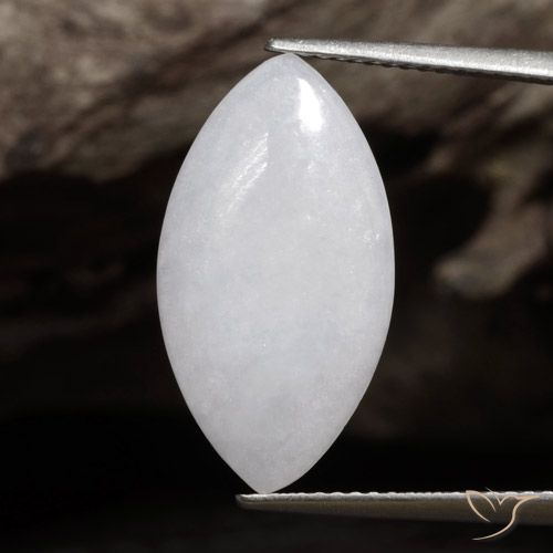 5.25ct Natural Blanco grisáceo Jadeíta, Marquesa, Translúcido
