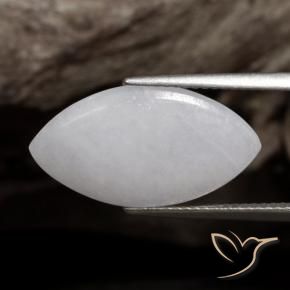 Jadeíta Blanco grisáceo natural de 5.25 ct, Marquesa, Translúcido