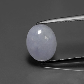 Jadeíta azul natural de 2,00 ct, corte óvalo, translúcido
