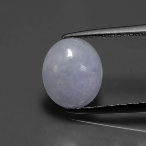 Jadeíta azul natural de 2,72 ct, corte óvalo, translúcido