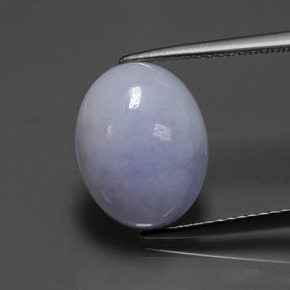 Jadeíta azul natural de 6,60 ct, corte óvalo, opaco