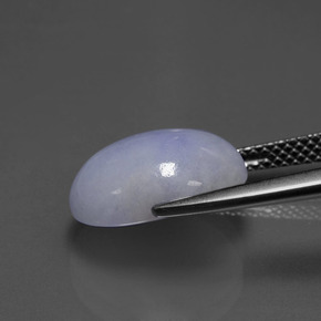 Jadeíta azul natural de 6,60 ct, corte óvalo, opaco