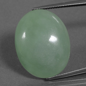 Jadeíta Verde natural de 27.45 ct, Corte Óvalo, Translúcido