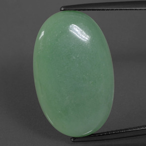 Jadeíta Verde natural de 19.15 ct, Corte Óvalo, Opaco