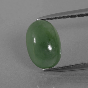 Jadeíta verde natural de 2,73 ct, corte óvalo, translúcido