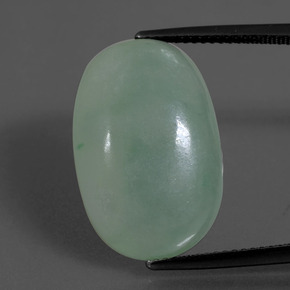 Jadeíta verde natural de 18,38 ct, corte óvalo, translúcido