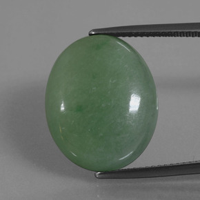 Jadeíta verde natural de 21,62 ct, corte óvalo, opaco