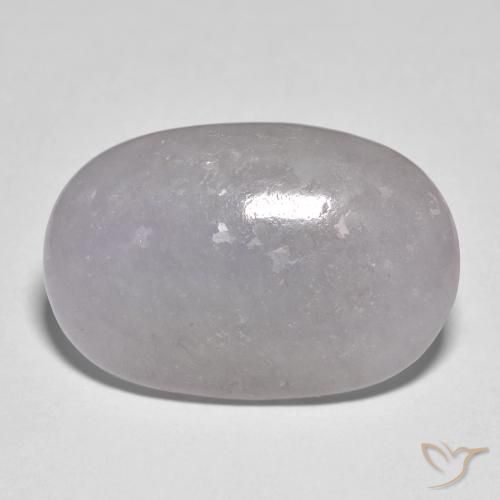 Jadeíta Violeta claro natural de 17.68 ct, Ovalada, Translúcido