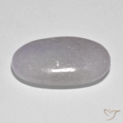 Jadeíta Violeta claro natural de 17.68 ct, Ovalada, Translúcido