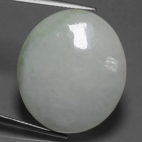 Jadeíta Verde natural de 35.04 ct, Ovalada, Translúcido