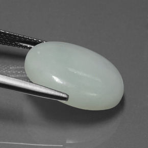 Jadeíta verde natural de 10,46 ct, corte óvalo, translúcido