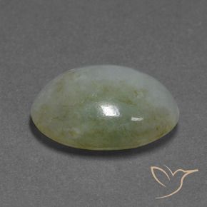 Jadeíta Blanco verde natural de 9.86 ct, Corte Óvalo, Translúcido