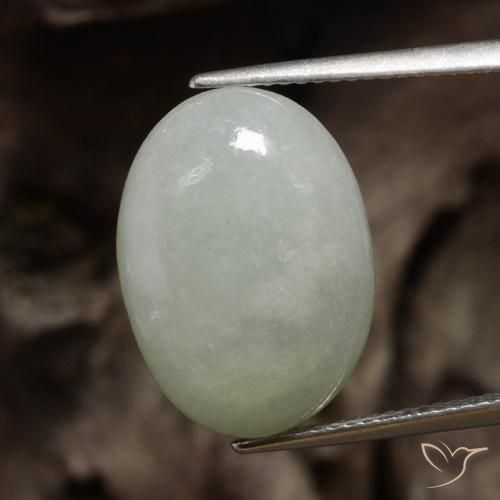 12.13ct Natural Verde medio Jadeíta, Ovalada, Translúcido