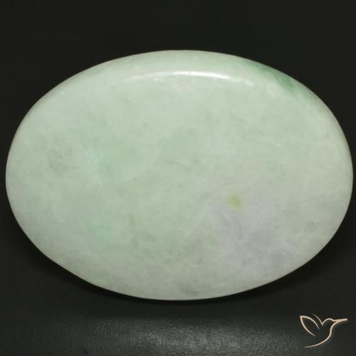 Jadeíta verde natural de 35,14 ct, corte óvalo, translúcido