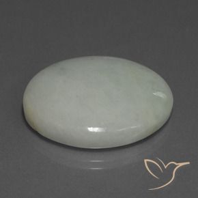 Jadeíta Verde medio natural de 38.56 ct, Ovalada, Translúcido