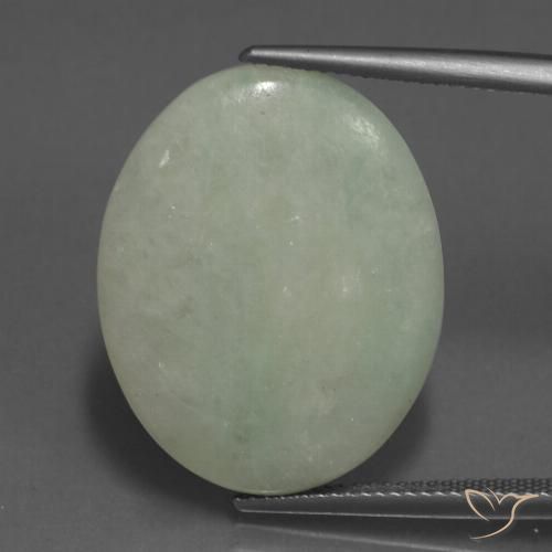 23.40ct Natural Verde gris Jadeíta, Ovalada, Translúcido