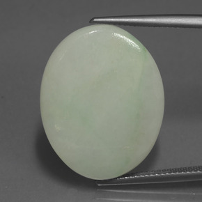 Jadeíta verde natural de 23,36 ct, corte óvalo, translúcido