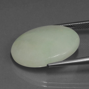 Jadeíta verde natural de 23,36 ct, corte óvalo, translúcido