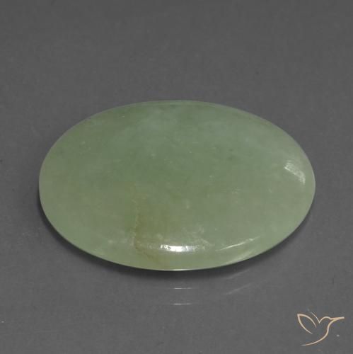 Jadeíta Verde marrón natural de 23.21 ct, Ovalada, Translúcido