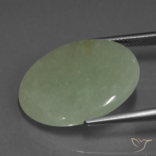 Jadeíta Verde marrón natural de 23.21 ct, Ovalada, Translúcido