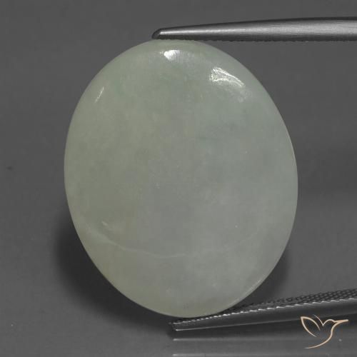 23.94ct Natural Verde medio Jadeíta, Ovalada, Translúcido