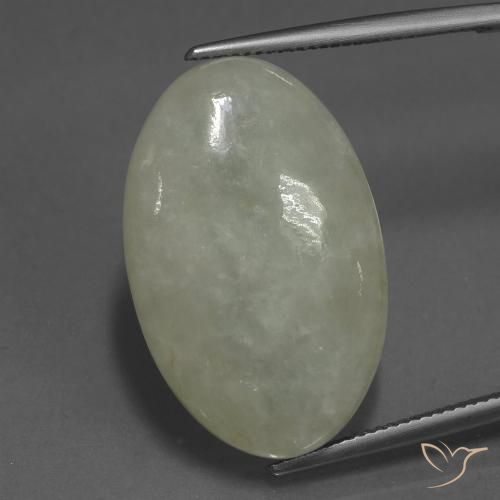 31.57ct Natural Verde claro cálido Jadeíta, Ovalada, Translúcido