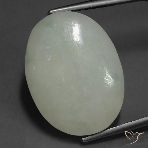 39.75ct Natural Verde medio Jadeíta, Ovalada, Translúcido
