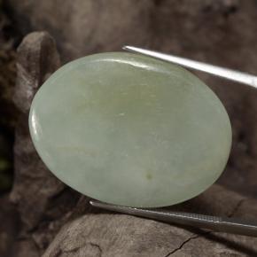 Jadeíta Verde grisáceo natural de 37.62 ct, Corte Óvalo, Translúcido