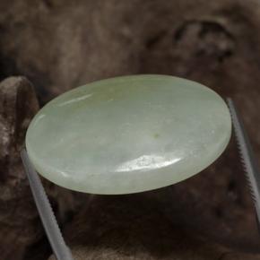 Jadeíta Verde grisáceo natural de 37.62 ct, Corte Óvalo, Translúcido