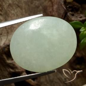 Jadeíta Verde Oliva natural de 13.03 ct, Ovalada, Translúcido