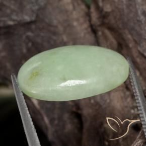 Jadeíta Verde gris natural de 12.72 ct, Ovalada, Translúcido