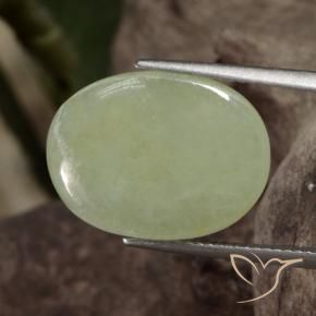 Jadeíta Verde medio natural de 11.65 ct, Ovalada, Translúcido