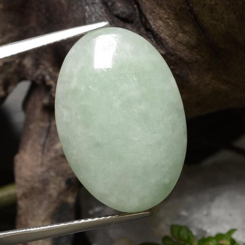 Jadeíta verde medio natural de 22,62 ct, corte óvalo, translúcido