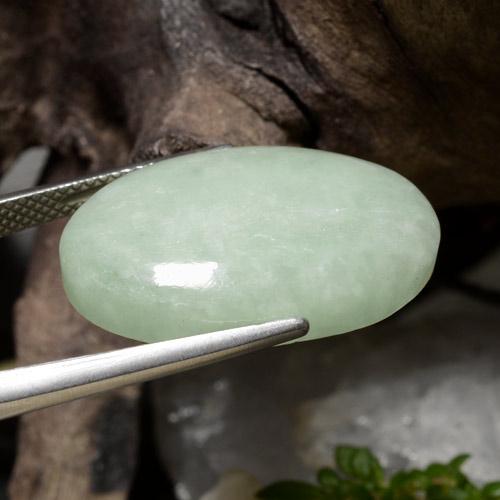 Jadeíta verde medio natural de 22,62 ct, corte óvalo, translúcido