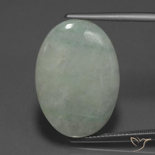 20.92ct Natural Verde gris Jadeíta, Ovalada, Translúcido