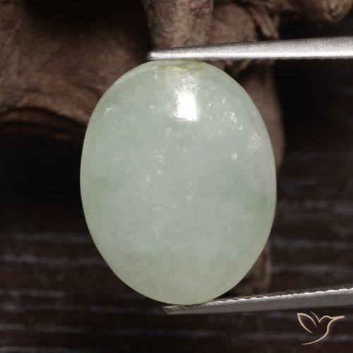 10.40ct Natural Verde claro Jadeíta, Ovalada, Translúcido