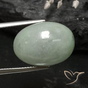 Jadeíta Verde musgoso natural de 15.21 ct, Ovalada, Translúcido