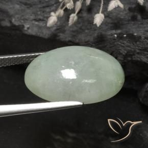 Jadeíta Verde musgoso natural de 15.21 ct, Ovalada, Translúcido