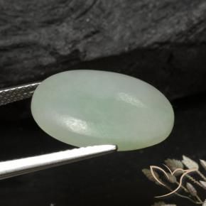 Jadeíta Verde gris natural de 9.78 ct, Ovalada, Translúcido
