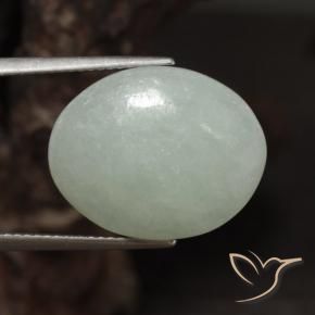 Jadeíta Verde claro natural de 16.14 ct, Ovalada, Translúcido