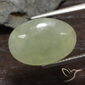 Jadeíta Verde Oliva natural de 8.37 ct, Ovalada, Translúcido
